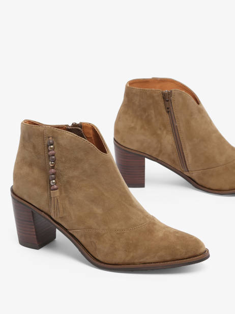 Bottines Ã  Talon Natax En Cuir Mam'zelle Marron women CSIRI54 vue secondaire 3