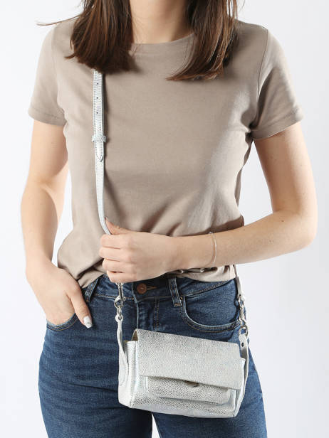 Sac BandouliÃ¨re Diane Xs Granite Cuir Paul marius Argent granite DIANXGRA vue secondaire 1