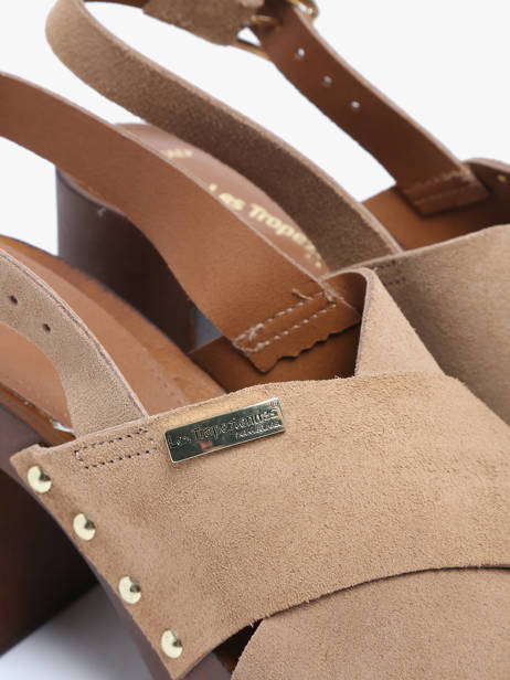 Heeled  Sandals Tessy In Leather Les tropeziennes Beige women TESSY other view 2