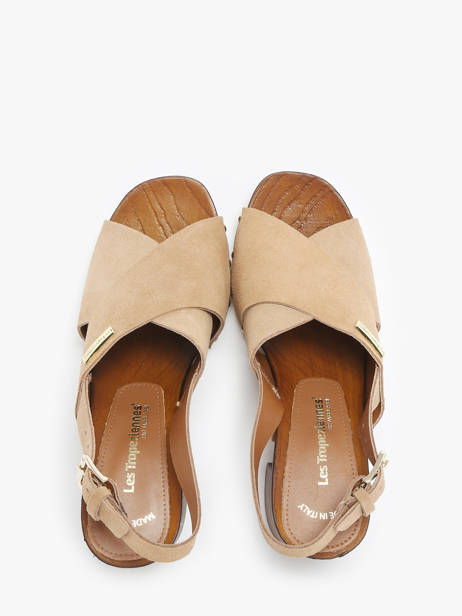 Heeled  Sandals Tessy In Leather Les tropeziennes Beige women TESSY other view 3