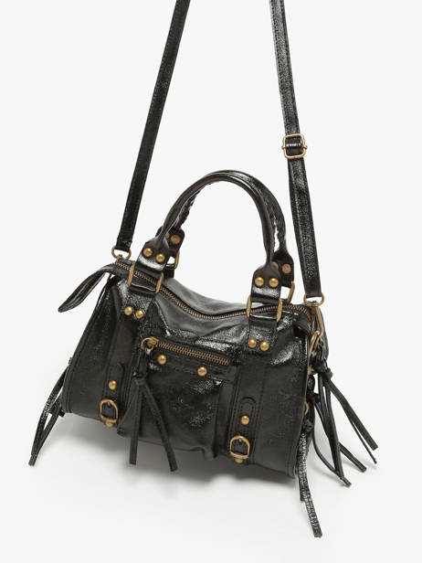 Sac BandouliÃ¨re Nine Cuir Milano Noir nine NI24091 vue secondaire 2