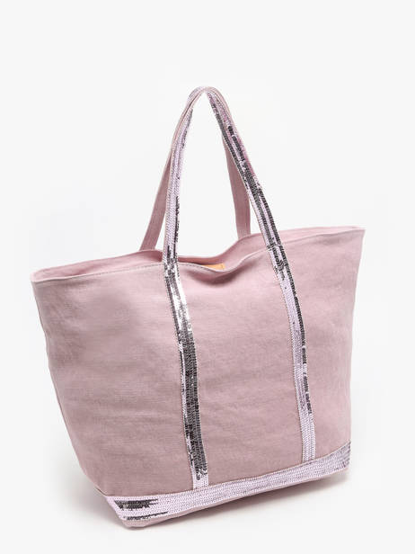 Zipped Linen Tote Bag Le Cabas Sequins Vanessa bruno Pink cabas lin 31V40409 other view 2