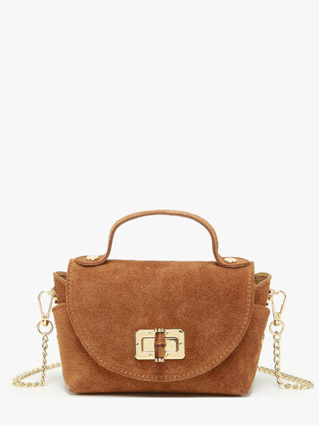 Sac BandouliÃ¨re Velvet Cuir Milano Marron velvet VE24117