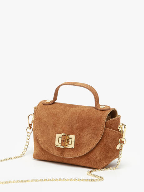 Sac BandouliÃ¨re Velvet Cuir Milano Marron velvet VE24117 vue secondaire 2