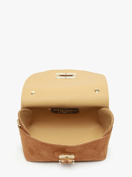 Sac BandouliÃ¨re Velvet Cuir Milano Marron velvet VE24117 vue secondaire 3