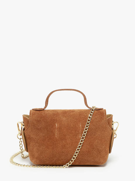 Sac BandouliÃ¨re Velvet Cuir Milano Marron velvet VE24117 vue secondaire 4