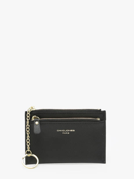 Coin Purse With Card Holder David jones Black saffiano DJ0089
