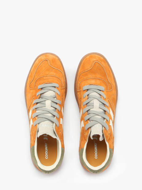 Sneakers Goal In Leather Coolway Yellow men 8603602 other view 4