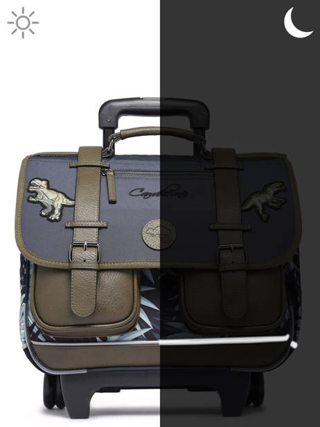 Wheeled Schoolbag 2 Compartments Cameleon Gray vintage urban PBVBCR38 other view 8
