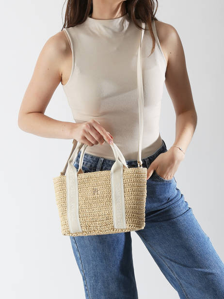 Sac PortÃ© Ã©paule Th Spring Logo Polyurethane Tommy hilfiger Blanc th spring logo AW17199 vue secondaire 1