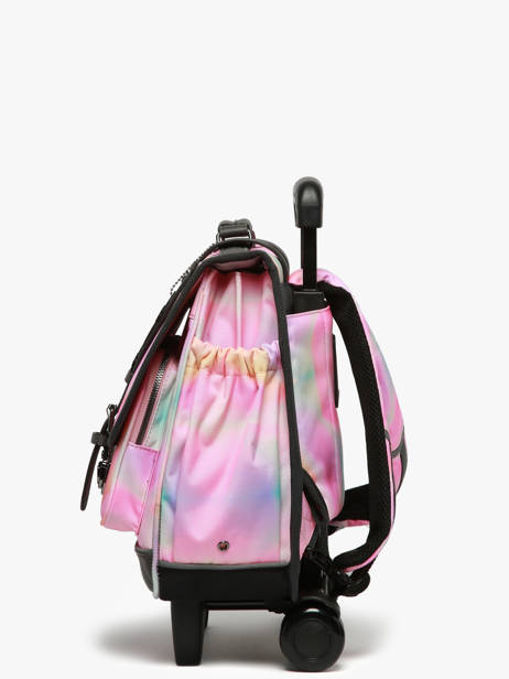 Wheeled Schoolbag For Kids 2 Compartments Cameleon Pink vintage fantasy CR38 other view 2