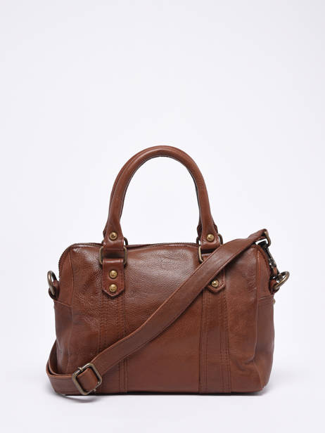 Sac BandouliÃ¨re Cow Cuir Basilic pepper Marron cow BCOW57 vue secondaire 4