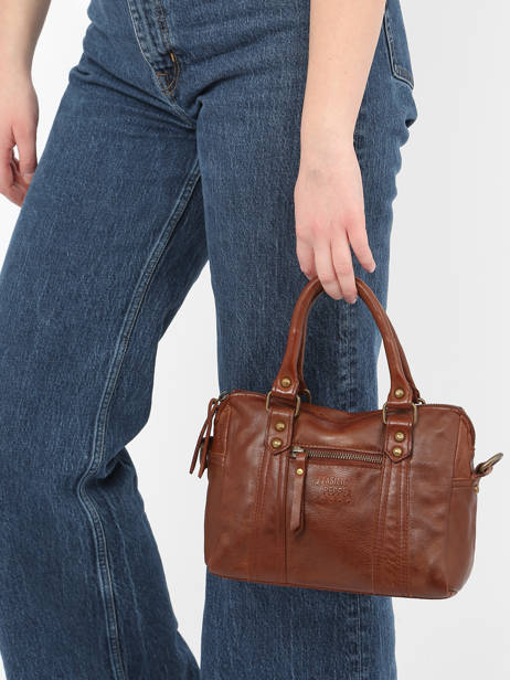 Sac BandouliÃ¨re Cow Cuir Basilic pepper Marron cow BCOW57 vue secondaire 1